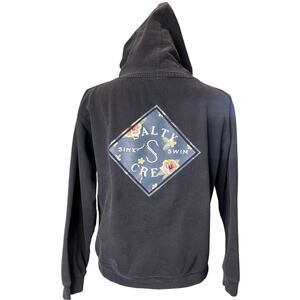 Salty Crew Black Hoodie with Floral Design